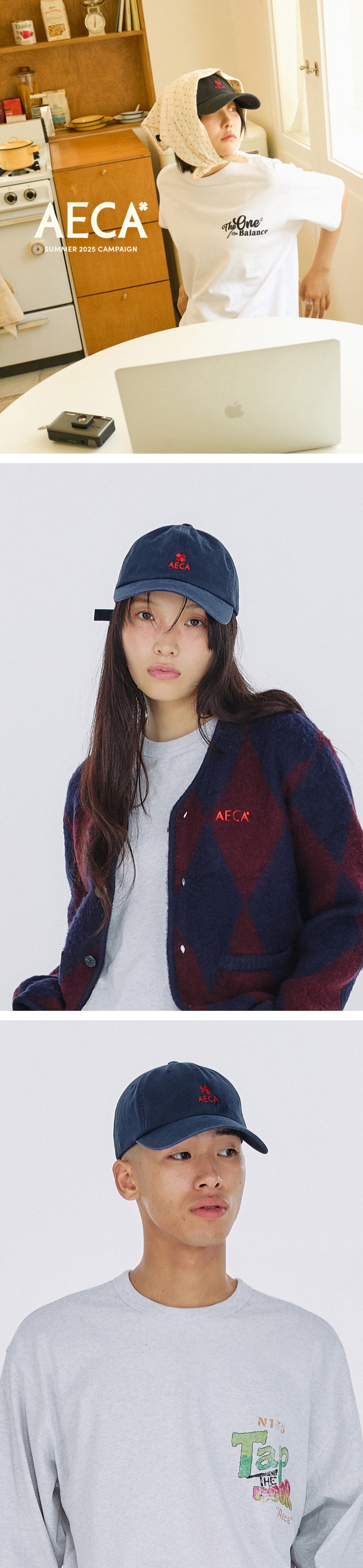 MUSINSA | AECA WHITE AECA CLOVER LOGO CAP-NAVY